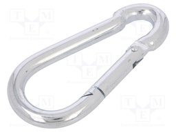 Snap hook; steel; for rope; 80mm; zinc; Size: 8mm