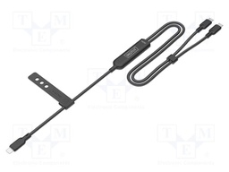 Cable; USB 2.0; USB C plug x3; nickel plated; 1.8m; black; 30AWG