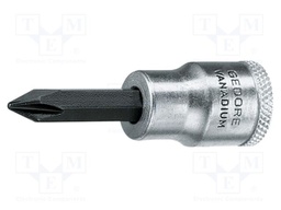 Socket; Bit: Phillips; Size: PH2; 3/8"; 55mm; Plating: chromium