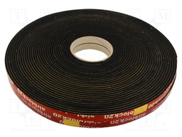 Gasket; EPDM; black; L: 20m; W: 15mm; H: 4mm; Mounting: self-adhesive