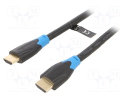 Cable; HDMI 2.0; HDMI plug,both sides; 1m; black; 28AWG,30AWG