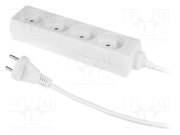 Mains; Schuko; Sockets: 4; CEE 7/5 (E) socket,CEE 7/7 (E/F) plug
