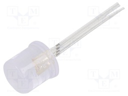 LED; 9.7mm; red,blue,green; tricolour; 500÷750mcd; 750÷1120mcd