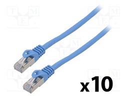 Patch cord; F/UTP; 6; stranded; CCA; PVC; blue; 2m; 26AWG; Cores: 8