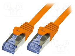 Patch cord; S/FTP; 6a; stranded; Cu; LSZH; orange; 7.5m; 26AWG