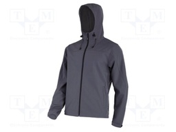Soft-shell jacket; Size: XXL; grey; with a hood; 280g/m2