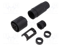 Plug; Connector: circular; size 1; C16-3; female; PIN: 9; IP65; 400V