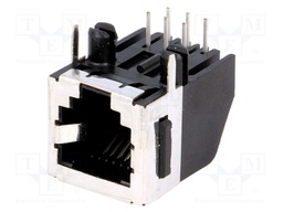 Socket; RJ12; PIN: 6; Cat: 3; shielded,with panel stop blockade