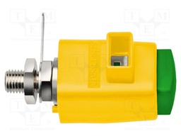 Laboratory clamp; yellow-green; 300VDC; 16A; Contacts: nickel