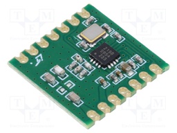 Module: RF; FM receiver; FSK,GFSK,GMSK,MSK,OOK; 868MHz; -119dBm