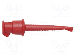 Clip-on probe; hook type; 5A; 60VDC; red; 2.29mm; L: 59.69mm; 30VAC