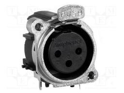 Connector: XLR; socket; female; angled 90°; Plating: gold-plated
