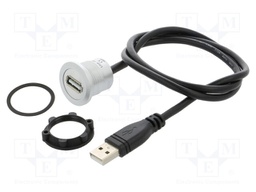 Adapter cable; USB A socket,USB A plug; USB 2.0; Len: 0.6m