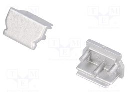Cap for LED profiles; silver; ABS; Application: UNI12