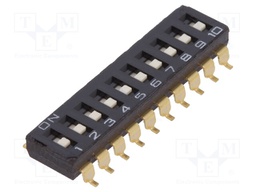 Switch: DIP-SWITCH; Poles number: 10; ON-OFF; 0.025A/24VDC; Pos: 2