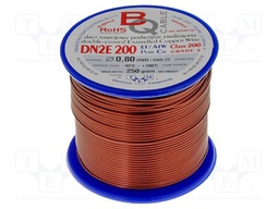 Coil wire; double coated enamelled; 0.8mm; 0,25kg; -65÷200°C