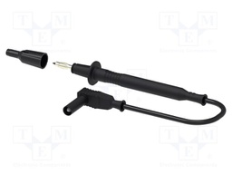 Test lead; 25A; probe tip,banana plug 4mm; Len: 1.5m; black; Ø: 4mm