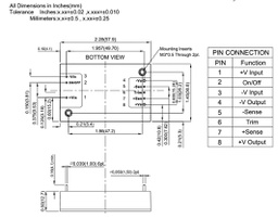 Converter: DC/DC; 150W; Uin: 9÷36V; 28VDC; Iout: 5.4A; 68g; 300kHz