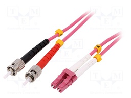 Connector: fiber optic; patchcord; multi mode duplex (MM); ST,LC