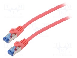 Patch cord; S/FTP; 6a; stranded; CCA; LSZH; red; 2m; 26AWG; Cores: 8
