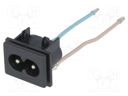 Connector: AC supply; socket; male; 2.5A; 250VAC; IEC 60320; cables