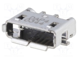 Socket; USB AB micro; on PCBs; SMT; PIN: 5; horizontal