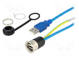 Adapter cable; USB A socket,USB A plug; 1310; USB 2.0; IP54; 0.5m