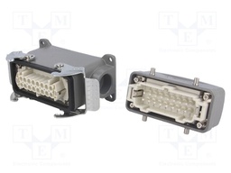 Connector: HDC; male + female; S-E; PIN: 16; 16+PE; size 16B; metal