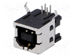 Socket; USB B; THT; angled 90°; gold-plated