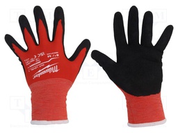 Protective gloves; Size: 8,M; black/red; Resistance to: cutting