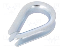 Thimble for rope; steel; for rope; Ørope: 12mm; zinc; DIN6899B
