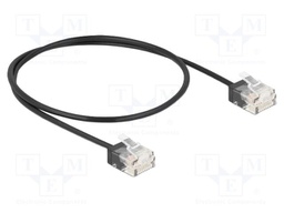 Patch cord; U/UTP; Cat: 6; RJ45 plug,both sides; 0.5m; PVC; black