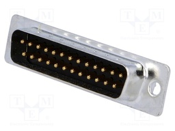 D-Sub; PIN: 25; socket; male; straight; THT; gold-plated