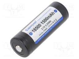 Re-battery: Li-Ion; 18500; 3.7V; 1500mAh; Ø18.5x53mm; 3A