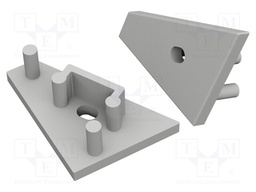 Cap for LED profiles; grey; ABS; Application: CORNER10