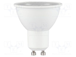 LED lamp; white cold; GU10; 220÷240VAC; 610lm; P: 7.5W; 110°; 6500K