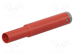 Connector: 4mm banana; plug; 32A; 1kV; red; insulated; 2.5mm2