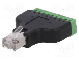 Plug; RJ45; PIN: 8; shielded; Layout: 8p8c; Colour: black; for cable