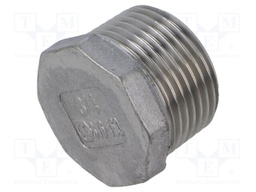 Screw plug; max.10bar; acid resistant steel AISI 316; 21mm