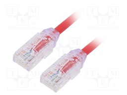 Patch cord; TX6A-28™,U/UTP; 6a; solid; Cu; LSZH; red; Len: 2m; 28AWG