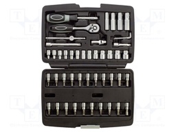 Wrenches set; hex socket,socket spanner; Mounting: 1/4"; 47pcs.