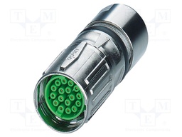Connector: M17; plug; ST; PIN: 17; 48V; 3.6A; shielded; IP67; crimped