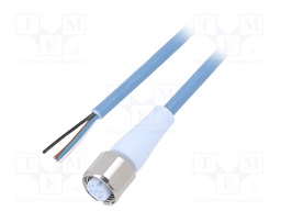 Connection lead; M12; PIN: 4; straight; 10m; plug; 250VAC; -40÷105°C