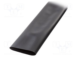 Heat shrink sleeve; glued; 140mm; L: 1m; black; Temp: -15÷125°C