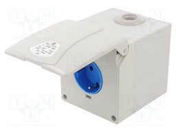 Connector: AC supply 3-phase; socket; female; 16A; 250VAC; IP44