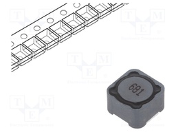 Inductor: wire; SMD; 680uH; 670mA; 1.46Ω; 12x12x8mm; ±20%; -40÷125°C