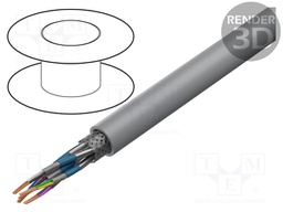 Wire; LiYCY-CY; 5x2x0,25mm2; PVC; grey; 500V; ECE R-118