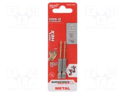 Drill bit; for metal,impact; Ø: 2mm; 2pcs.