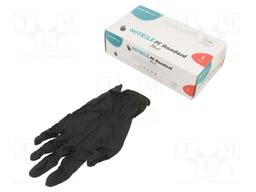 Protective gloves; Size: L; black; nitryl; 100pcs.