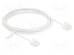 Patch cord; U/UTP; Cat: 6; RJ45 plug,both sides; 3m; PVC; white